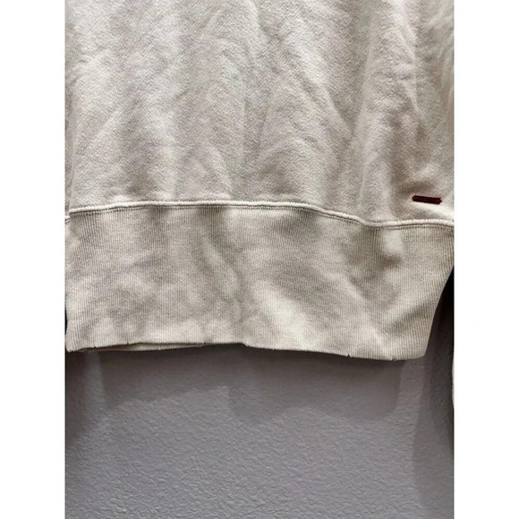N: philanthropy Sweatshirt Womens Small Cream Distressed Cuffs Boho New - Picture 2 of 10